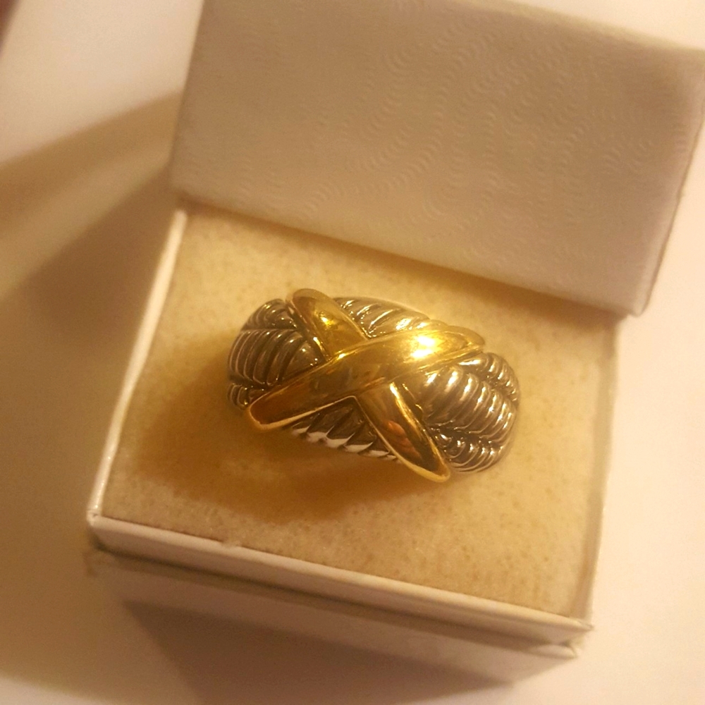 Braided X  Crossover Tapered Band Ring NEW DESIGNER 🧑‍🎨 INSPIRED 🧑‍🎨 crisscross